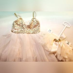 Sequin gold tulle dress 12m